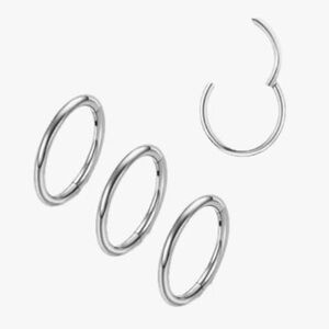 3pc Surgical Steel Hoop Nose Rings